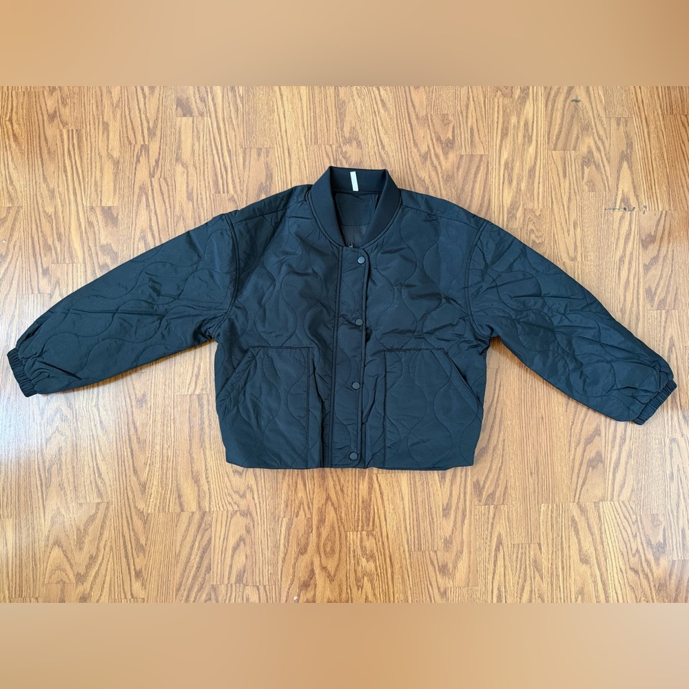 🖤Stand Collar Long Sleeve Casual Bomber Quilted Jacket with Pockets NWT Large - Picture 10 of 14